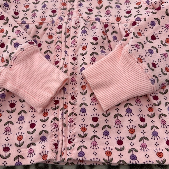 NWOT Sonoma Life + Style Floral Babydoll Full Zip Hoodie Top Pink Size 24 mos - Picture 5 of 16